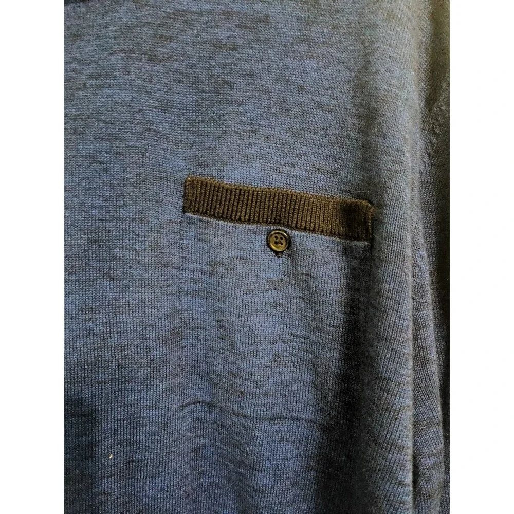 Banana Republic Sweater Men's Blue Long Sleeve Pocket Casual Knit Size Large L